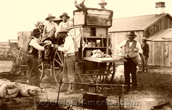 Cowboys at Chuck wagon