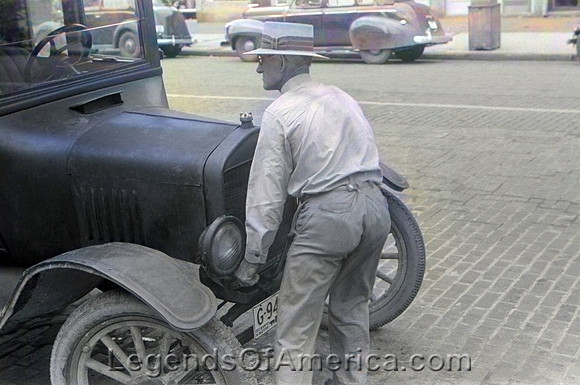 Cranking a Model-T, 1848 - Color