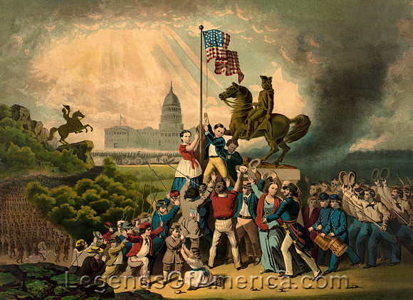 Raising the flag, 1861