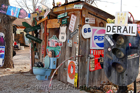Seligman, AZ - Snowcap Drive-In - Signs on Shed
