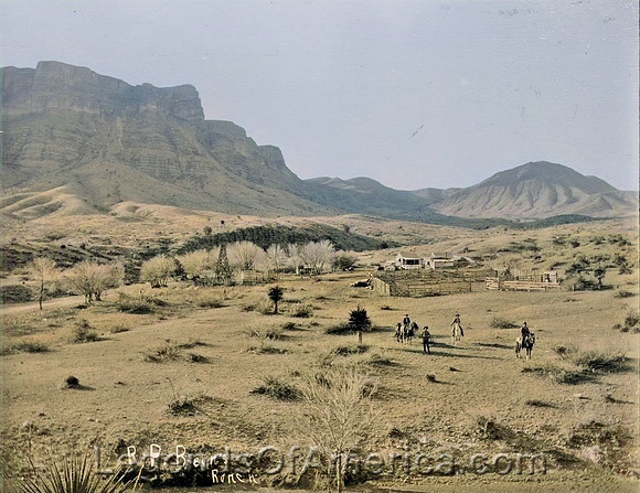 Van Horn, TX - R.P. Bean Ranch Near Van Horn TX 1910 (Color)