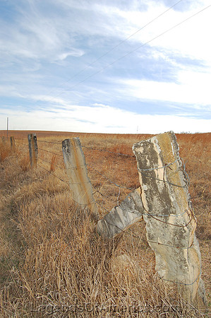 Lincoln County, KS - Post Rock Fence - 2