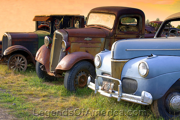 Montana - Antique Trucks Along the Road - 2