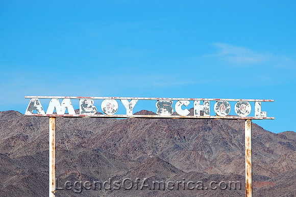 Amboy, CA - School Sign