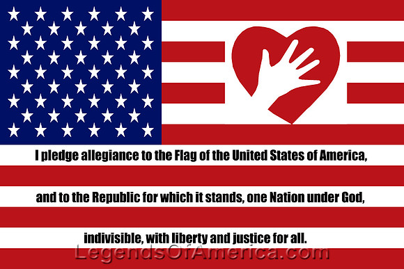 U.S. Flag with Pledge of Allegiance