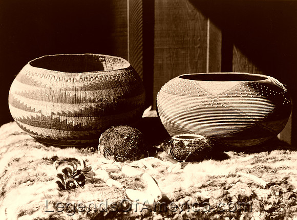 Pomo baskets and beads, 1924
