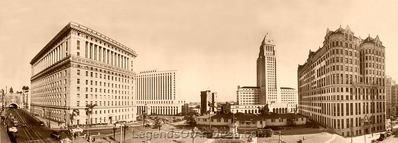 Los Angeles, CA - Panorama along Broadway St., 1946