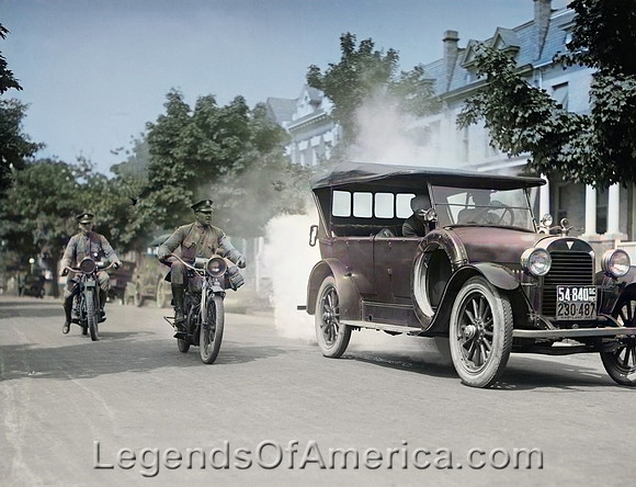 Police and Smoking Car, 1923