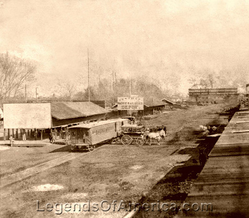 Sacramento, CA - Railroad Depot,  1866