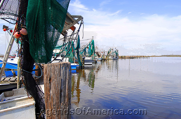 Holly Beach, LA - Shrimp Boats - Enhanced