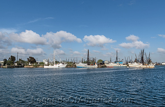 Brownsville, TX - Shrimping trawlers moored  at Gulfinlet Highsmith2014-2