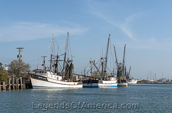 Brownsville, TX - Shrimping trawlers moored  at Gulfinlet  - 2