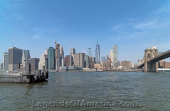 Manhattan, NY - Skyline  near the Brooklyn Bridge