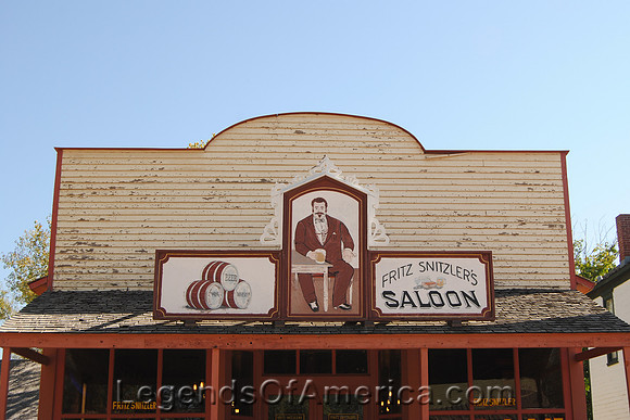Wichita, KS - Old Cowtown - Fritz Snitzler's Saloon Upper Sign