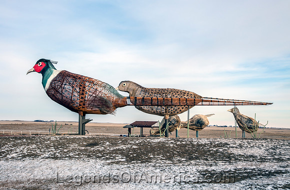 Enchanted Highway, ND - Pheasants Scrap Metal Sculptures