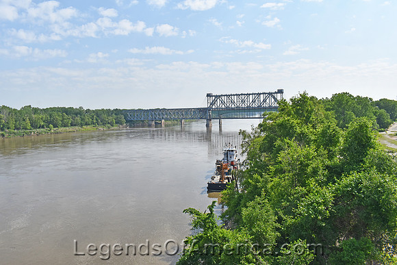 Kansas City, MO - Missouri River Boat and Bridge