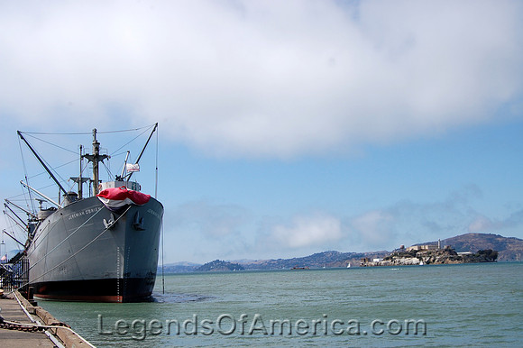 San Francisco, CA - Liberty Ship and Alcatraz