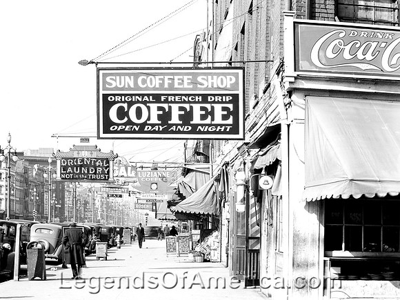 New Orleans, LA - Downtown Street, 1935