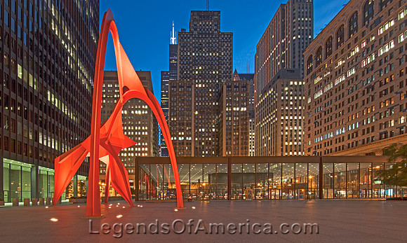 Chicago, IL - Federal Center at Night