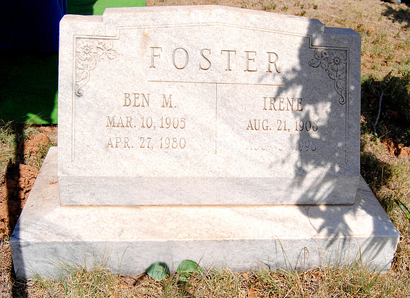 Ben Murrell and Thava Irene Womble Foster Headstone