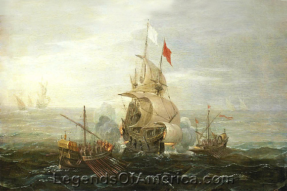 Pirates attack a french ship.