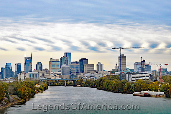 Nashville, TN - Skyline & Cumberland River