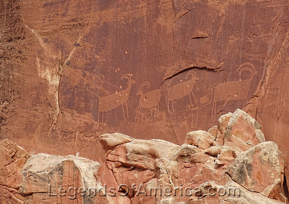 Capitol Reef National Park, UT - Big Horn Sheep Petrglyphs