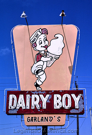 Weatherford, OK - Garland Dairy Boy ice cream sign, Route 66JohnMargolies1982
