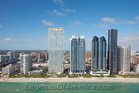 Miami Beach, FL - Aerial View Buildings