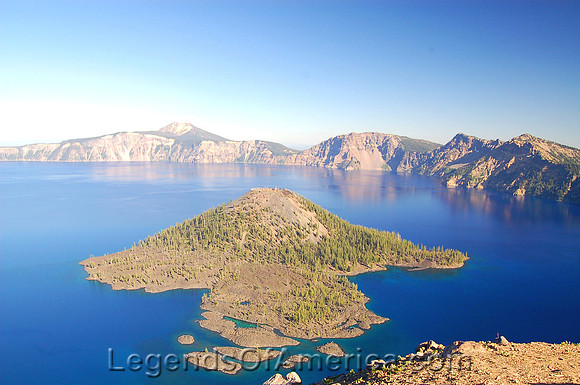 Klamath County, OR - Wizard Island and Crater Lake