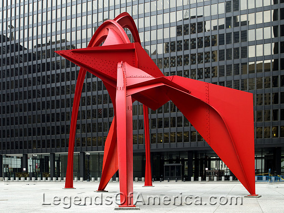 Chicago, IL - Flamingo Sculpture at Federal Center