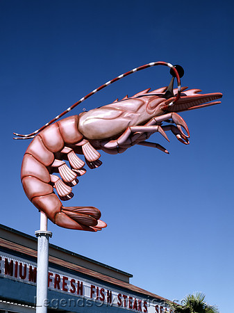Galveston, TX - Seawall Shrimp Sign