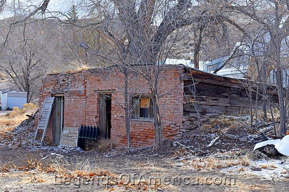 Caliente, NV - Old Brick Hillside Buildings