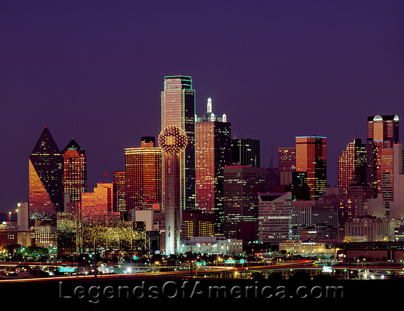 Dallas, TX - Skyline at Night
