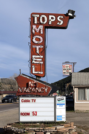 Idaho Springs, CO - Tops Motel Sign