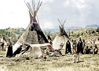 Shoshone - Camp Around 1900 (colorized)