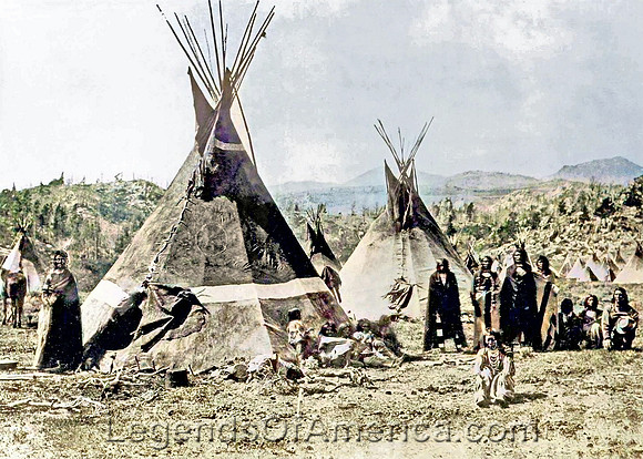 Shoshone - Camp Around 1900 (colorized)