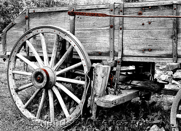 Telluride, CO - Old Ore Wagon, 1940 - Colorized
