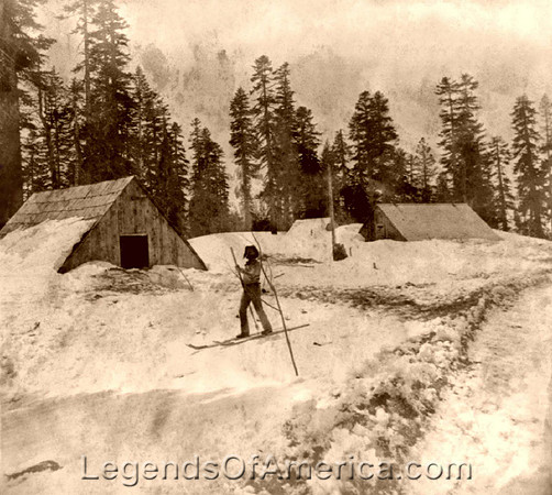 Early Skiier in California, 1866
