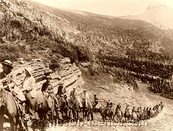 Rocky Mountain National Park, CO - Horseback Riders, 1920