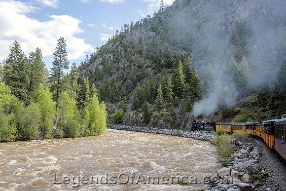 Durango & Silverton Narrow Gauge Railroad on the Animas River