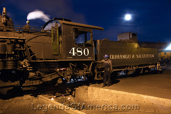 Durango & Silverton Narrow Gauge Railroad at Night