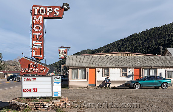 Idaho Springs, CO - Tops Motel Sign - 2