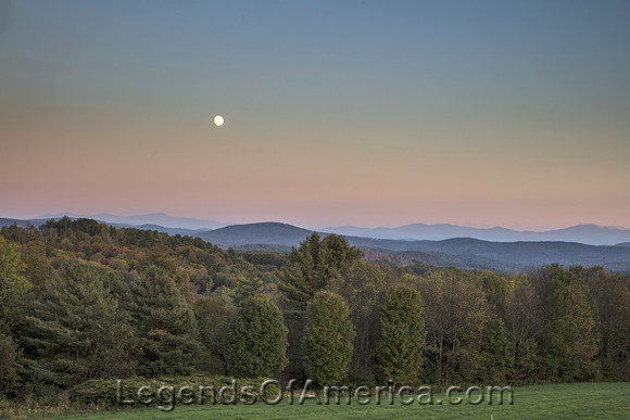 Danville, VT - Moon over the Mountain