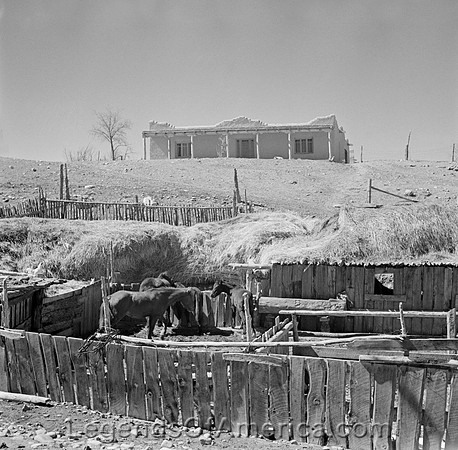 Rancho de Taos, NM - House and Corral, 1936