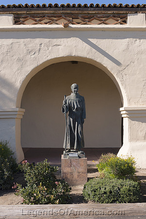Statue of Friar Junipero Serra at Santa Inés MissionHighsmith