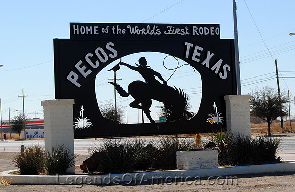 Pecos, TX - Rodeo Sign