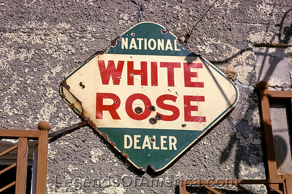 Jerome, AZ - White Rose Gas Sign