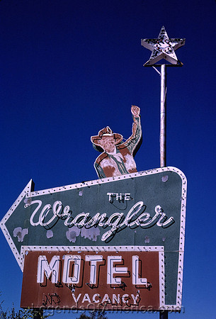 Colorado Springs, CO - Wrangler Motel Sign, 1980