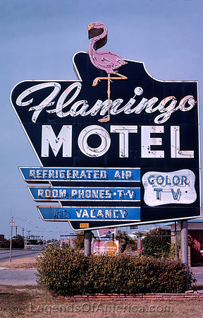 Oklahoma City, OK - Flamingo Motel Sign, 1979